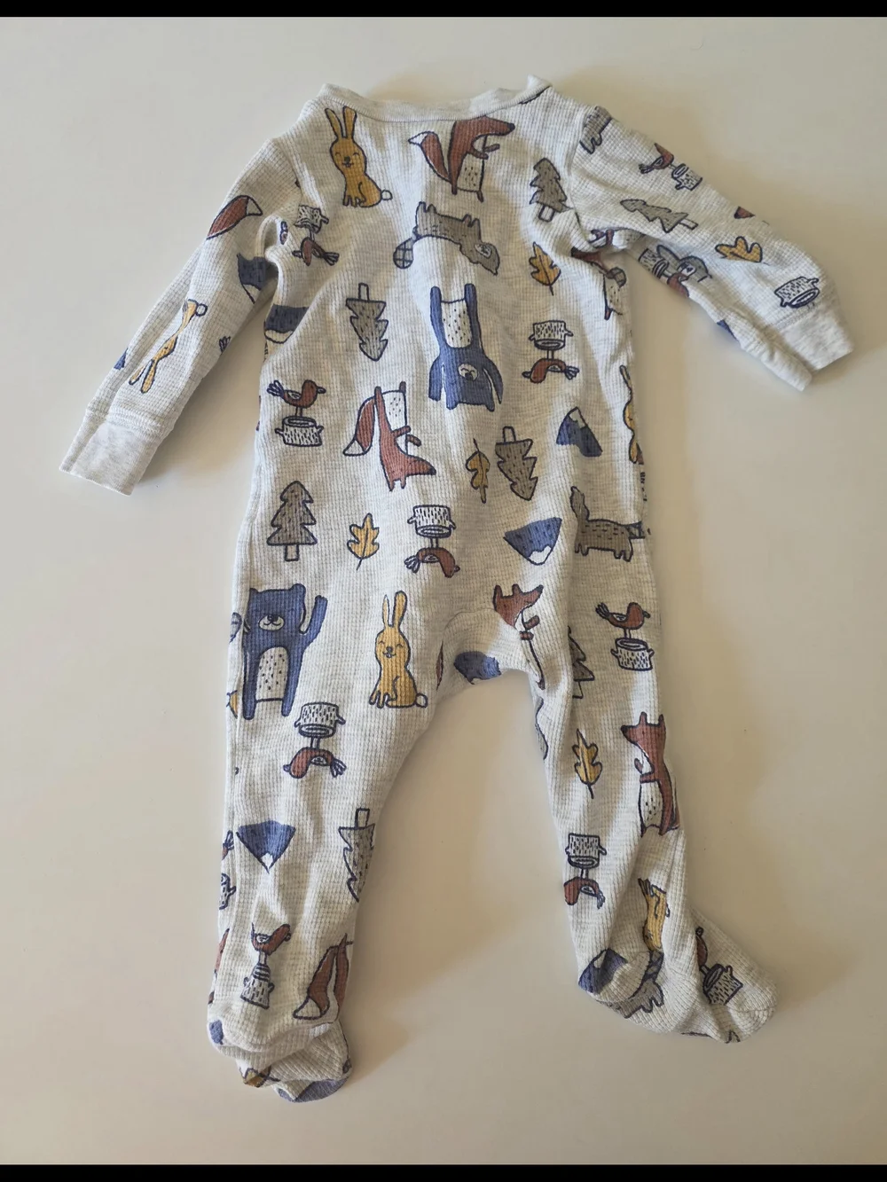Carter's Kids Cream Footed One-Piece with Woodland Print, 6m